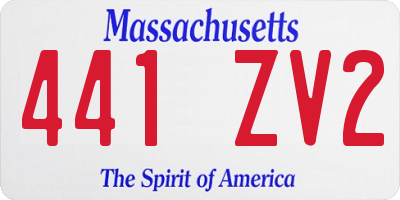 MA license plate 441ZV2