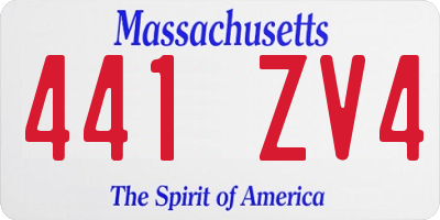 MA license plate 441ZV4