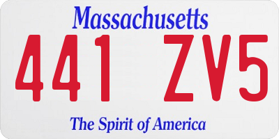 MA license plate 441ZV5