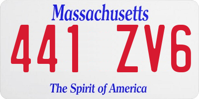 MA license plate 441ZV6