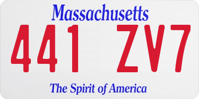 MA license plate 441ZV7