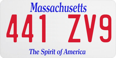 MA license plate 441ZV9