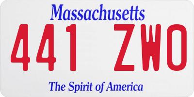 MA license plate 441ZW0