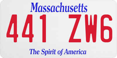 MA license plate 441ZW6
