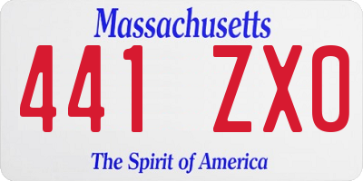 MA license plate 441ZX0