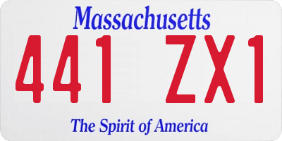 MA license plate 441ZX1