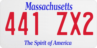 MA license plate 441ZX2