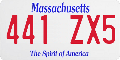 MA license plate 441ZX5