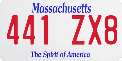 MA license plate 441ZX8