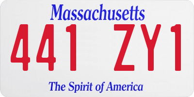 MA license plate 441ZY1