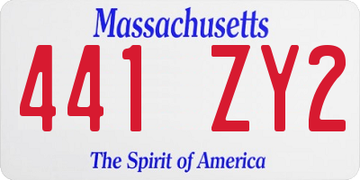 MA license plate 441ZY2