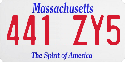 MA license plate 441ZY5