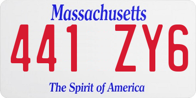 MA license plate 441ZY6