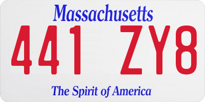 MA license plate 441ZY8