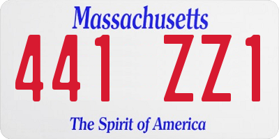 MA license plate 441ZZ1