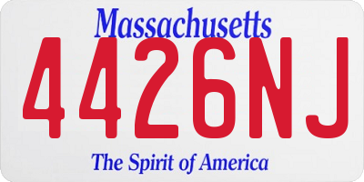 MA license plate 4426NJ