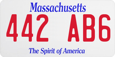 MA license plate 442AB6