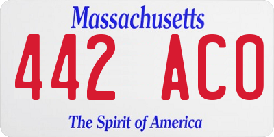 MA license plate 442AC0