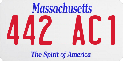 MA license plate 442AC1
