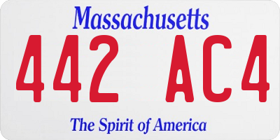 MA license plate 442AC4