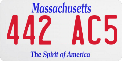 MA license plate 442AC5