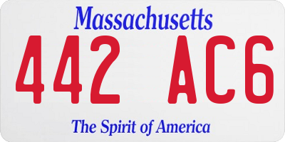 MA license plate 442AC6