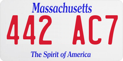 MA license plate 442AC7