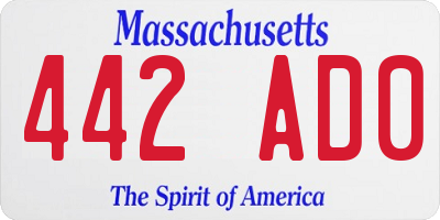 MA license plate 442AD0