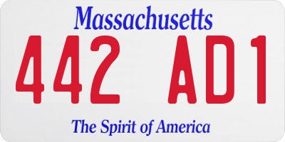 MA license plate 442AD1
