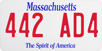 MA license plate 442AD4