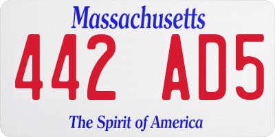 MA license plate 442AD5