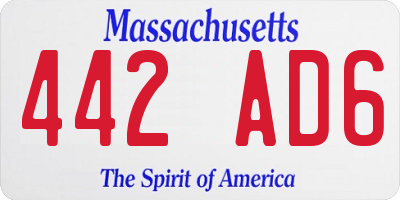 MA license plate 442AD6