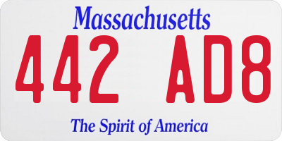 MA license plate 442AD8