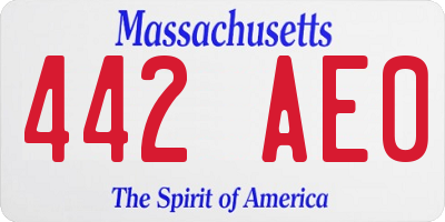 MA license plate 442AE0