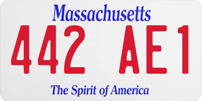 MA license plate 442AE1