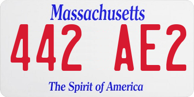MA license plate 442AE2