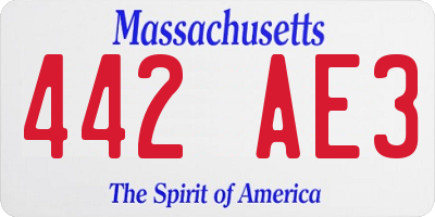 MA license plate 442AE3