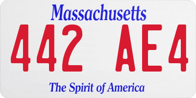 MA license plate 442AE4