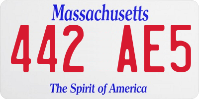 MA license plate 442AE5