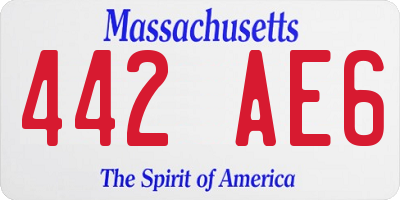 MA license plate 442AE6