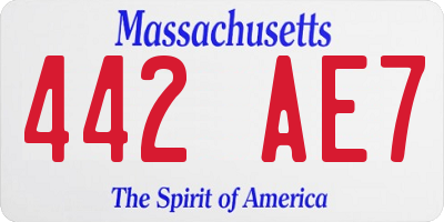 MA license plate 442AE7
