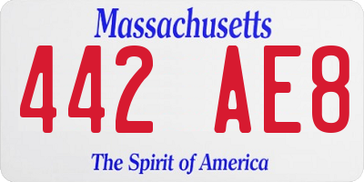 MA license plate 442AE8