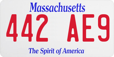 MA license plate 442AE9