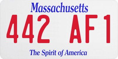 MA license plate 442AF1