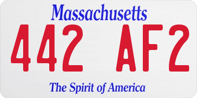 MA license plate 442AF2