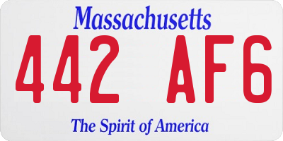 MA license plate 442AF6