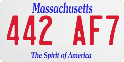 MA license plate 442AF7