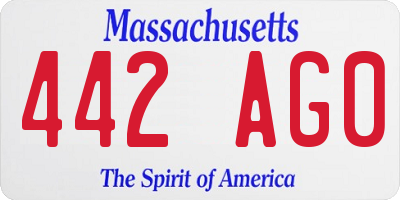 MA license plate 442AG0