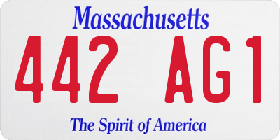 MA license plate 442AG1