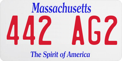 MA license plate 442AG2